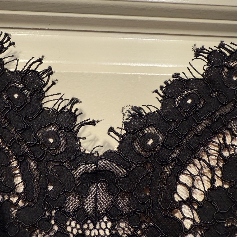 J. Crew Black Lace/nude lining Midi Dress size 2- EUC - Picture 4 of 10